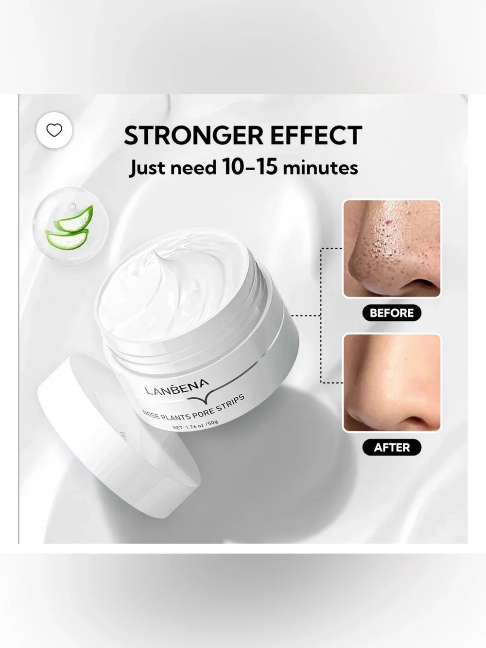 Lanbena White Nose Plants Pore Strip & Cream Kit - White